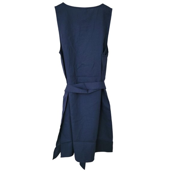 Andie Swim The Wrap Dress Size S Midnight Blue Linen Blend Sleeveless NWT - Picture 2 of 8